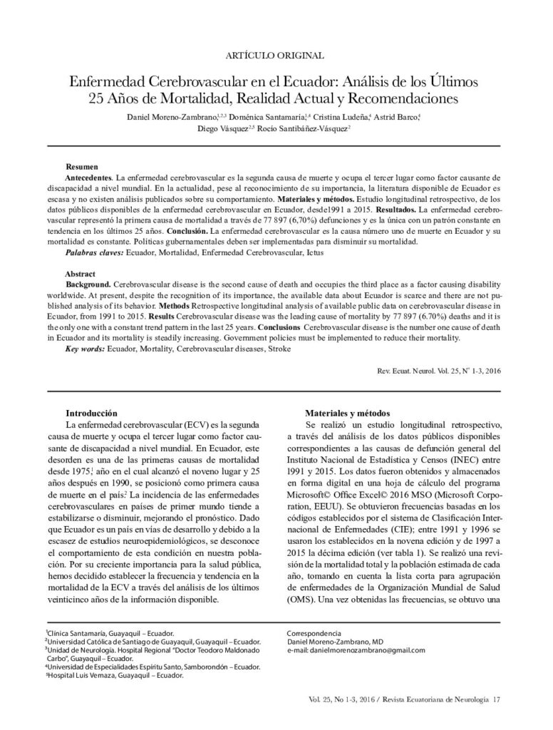 thumbnail of Enfermedad Cerebrovascular en el Ecuador Analisis de los Ultimos